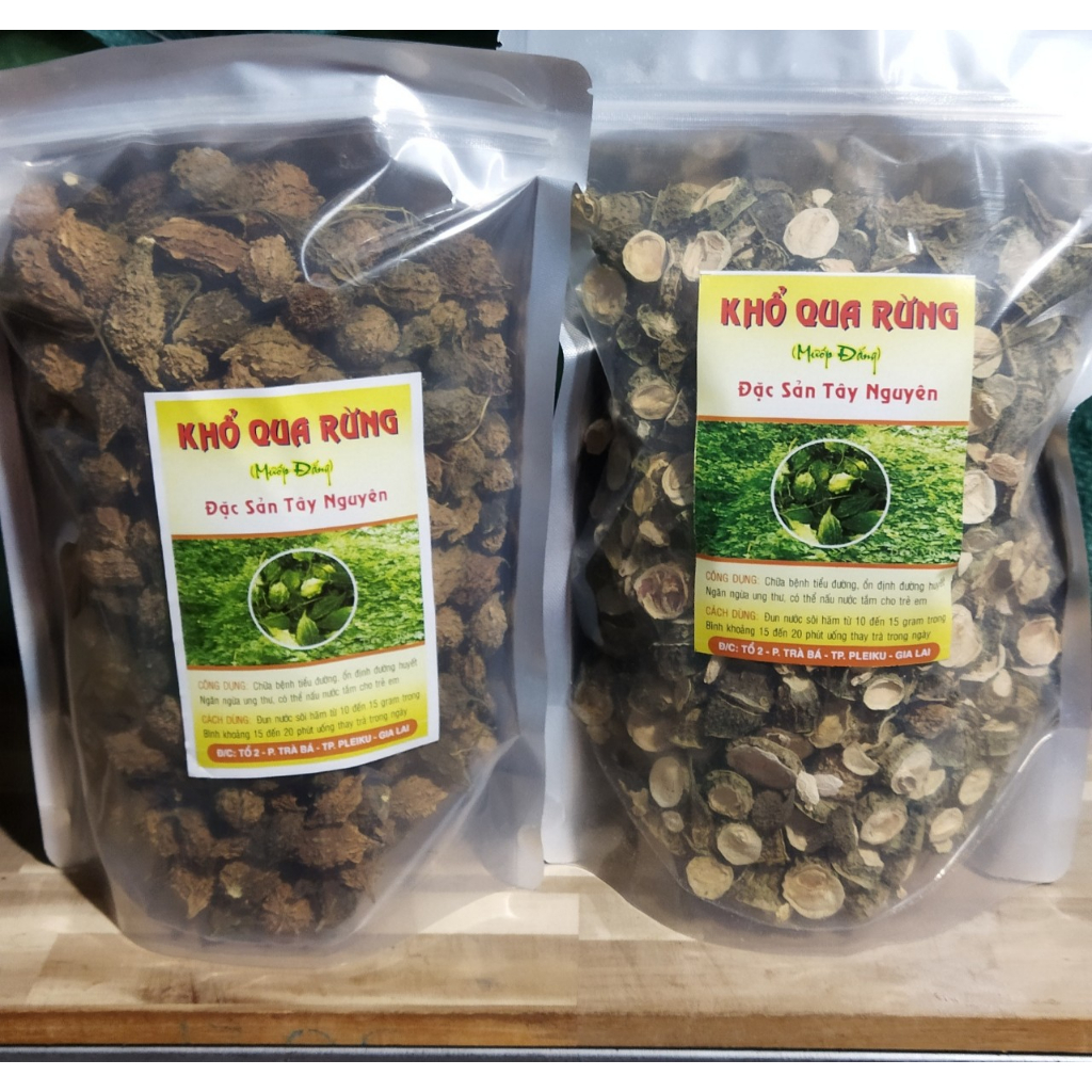 Trái mướp đắng rừng  loại nguyên quả và loại thái lát sấy khô 1kg