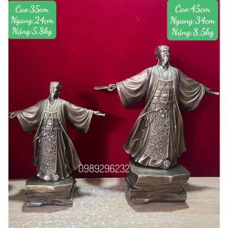 Tượng Khổng Minh đón gió bằng đồng hun
