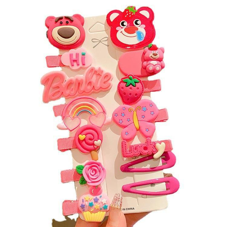 Set 14 Kẹp Tóc Gấu LOTSO Gấu Dâu Cho Bé Gái MẪU MỚI
