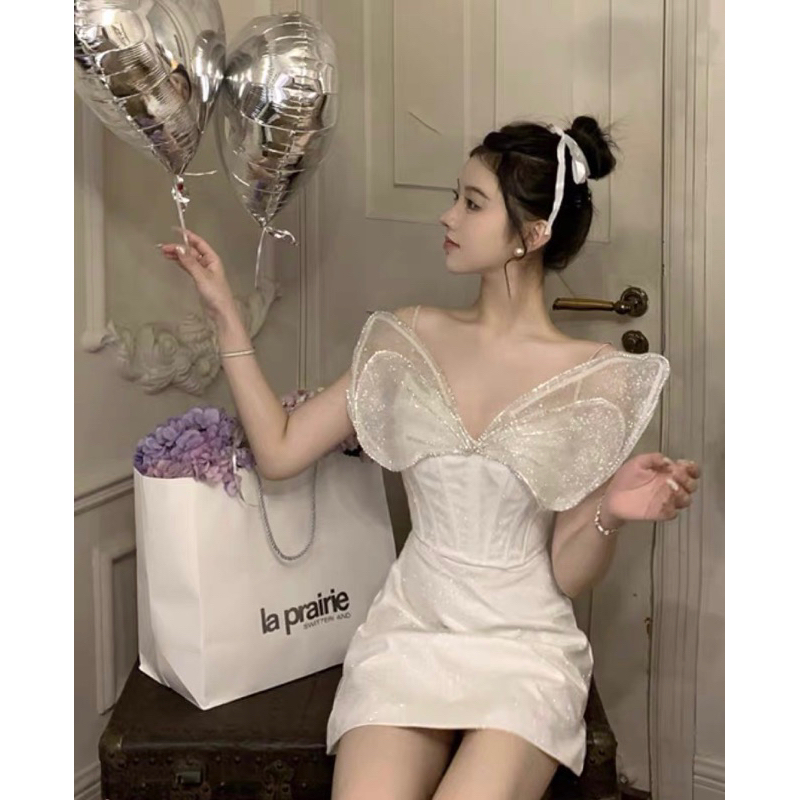 SERENA DRESS Đầm tiệc kim tuyến đính nơ bướm lấp lánh gợi cảm chic ulzzang SAM SAM BOUTIQUE