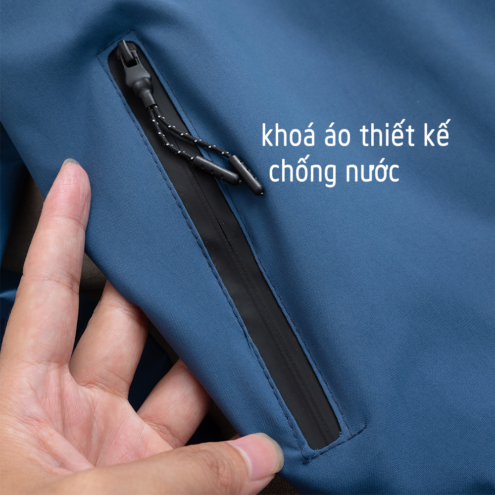 Áo khoác gió nam nữ 2 lớp chống nước, áo gió nam nữ 2 lớp có túi trong, nón có thể tháo rời