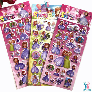 Hình nhãn dán nổi sticker công chúa sophia cho bé gái
