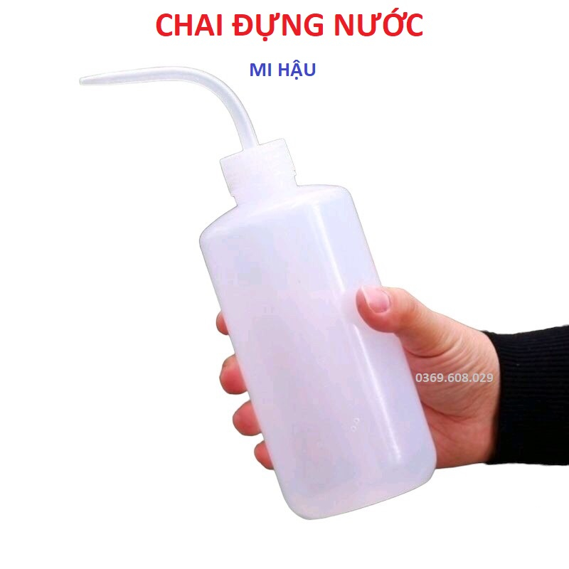 Chai Đựng Nước Vệ Sinh Mi_Chai Nhựa Đựng Nước Có Vòi Rữa Mắt -Bình Tưới Nước Cây Hoa Cảnh Vòi Cong 150ml_Dụng Cụ Nối Mi