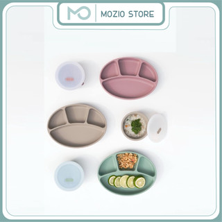 Khay ăn dặm silicone Food Tray chính hãng Bluemama Hàn Quốc,có ngăn chia Khay ăn dặm silicon cho bé