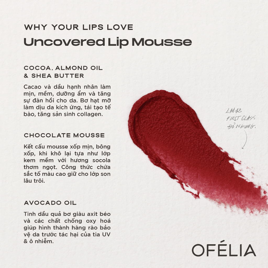 Combo 2 son kem OFÉLIA Uncovered Lip Mousse Chapter 02 (2x4.3g)