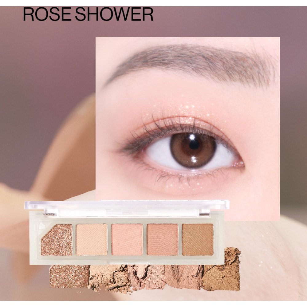 Bảng Mắt Unleashia 5 Ô Mood Shower Eye Palette 3.7g Thuần Chay Bám Màu Tốt Lên Màu Đẹp