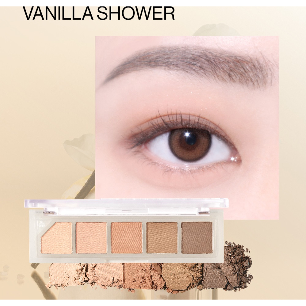 Bảng Mắt Unleashia 5 Ô Mood Shower Eye Palette 3.7g Thuần Chay Bám Màu Tốt Lên Màu Đẹp