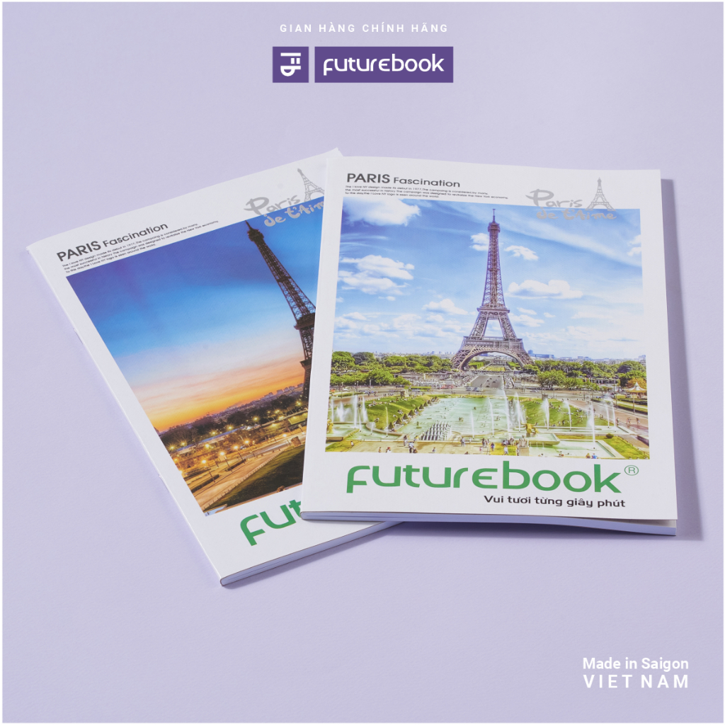Vở Kẻ Ngang B5 - Futurebook Tháp Paris 60gsm 120 Trang 200 Trang (Cả Bìa)