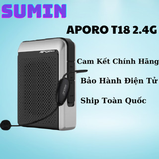 Máy trợ giảng không dây Aporo T18 2.4G có bluetooth, loa to rõ, không rút rít - Nhập khẩu Chính Hãng