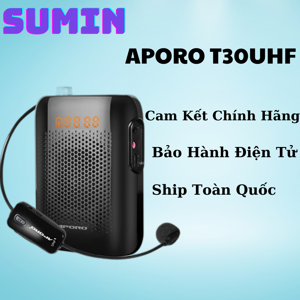 Máy trợ giảng  APoro không dây T30 UHF Bluetooth 5.0  âm thanh to, trong