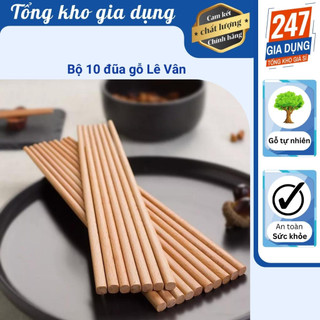 Bộ 10 đôi đũa gỗ lê vân