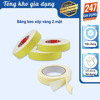 Băng keo xốp vàng 2 mặt