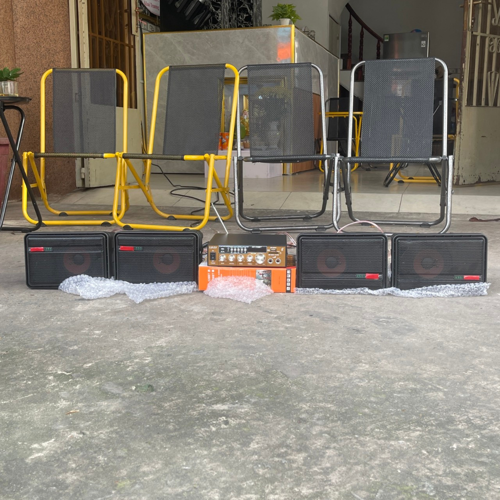 Combo 4 Loa treo tường Nghe Nhạc 151 và Amply 128BT, dành cho quán cà phê, sân vườn, spa, trường học, công xưởng.