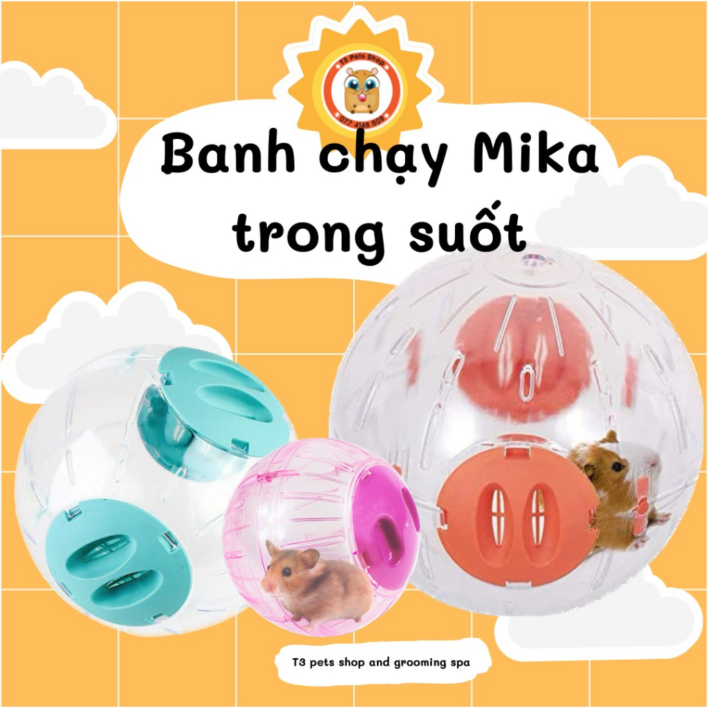 Banh chạy mika không đế size trung - lớn - big size  cho hamster robo-camp-ww-bear - nhím
