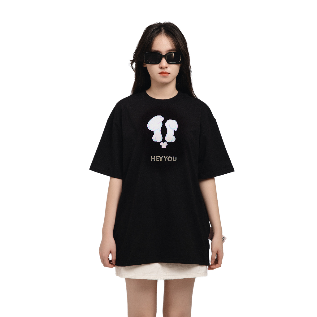 Áo thun Heyyou! Logo Version Bunny Black