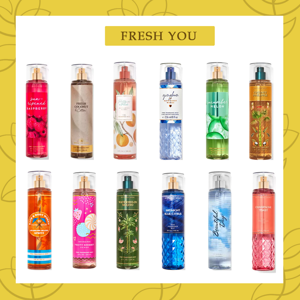 (Đủ mùi) Trái Cây 30ml xịt thơm toàn thân body mist Bath & Body Works Victoria's Secret - fresh you