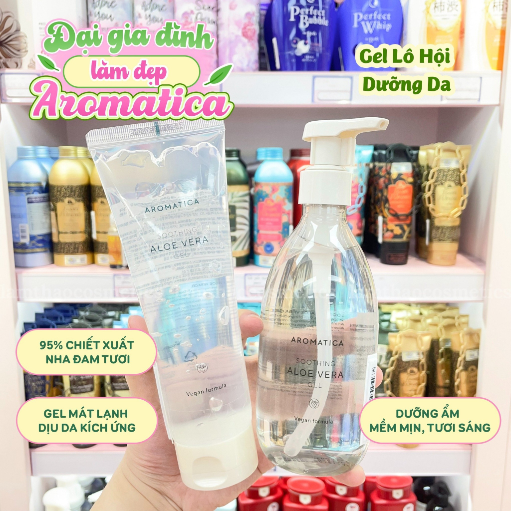 Gel Dưỡng Ẩm Mặt và Body Aromatica Soothing Aloe Vera Gel 180ml