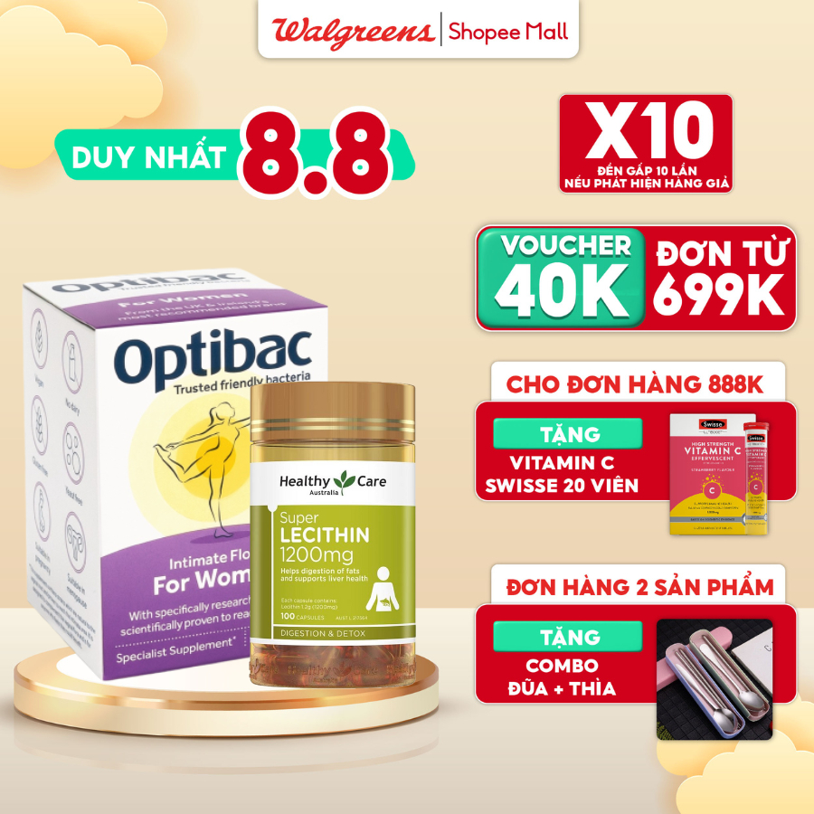 Viên Uống Phụ Khoa Optibac, Mầm Đậu Nành Healthy Care Kirkland Điều Hòa Nội Tiết, Tăng Sức Đề Kháng