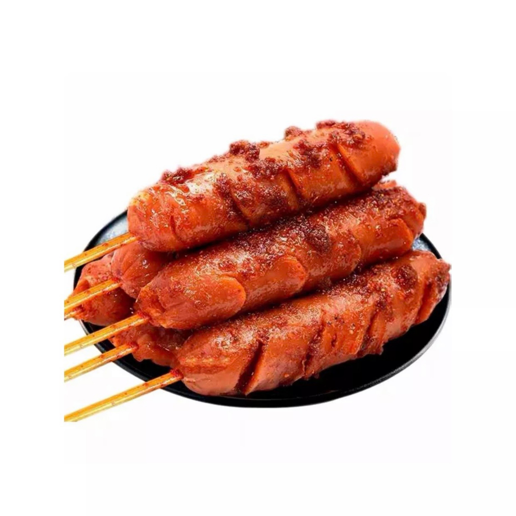 LẺ 1 CHIẾC XÚC XÍCH XIÊN NƯỚNG CAY GÓI ĐEN TO 50gr Ngon Ngon