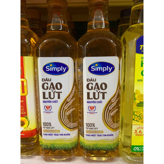 Dầu ăn Simply gạo lứt nguyên chất chai 1L