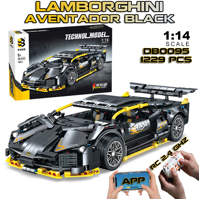 Đồ Chơi Lắp Ráp Xếp Hình Siêu Xe Lamborghini V12 VisionGT,Ferrari,Bugatti Điều Khiển Từ Xa RC Technic Với 1200+ PCS