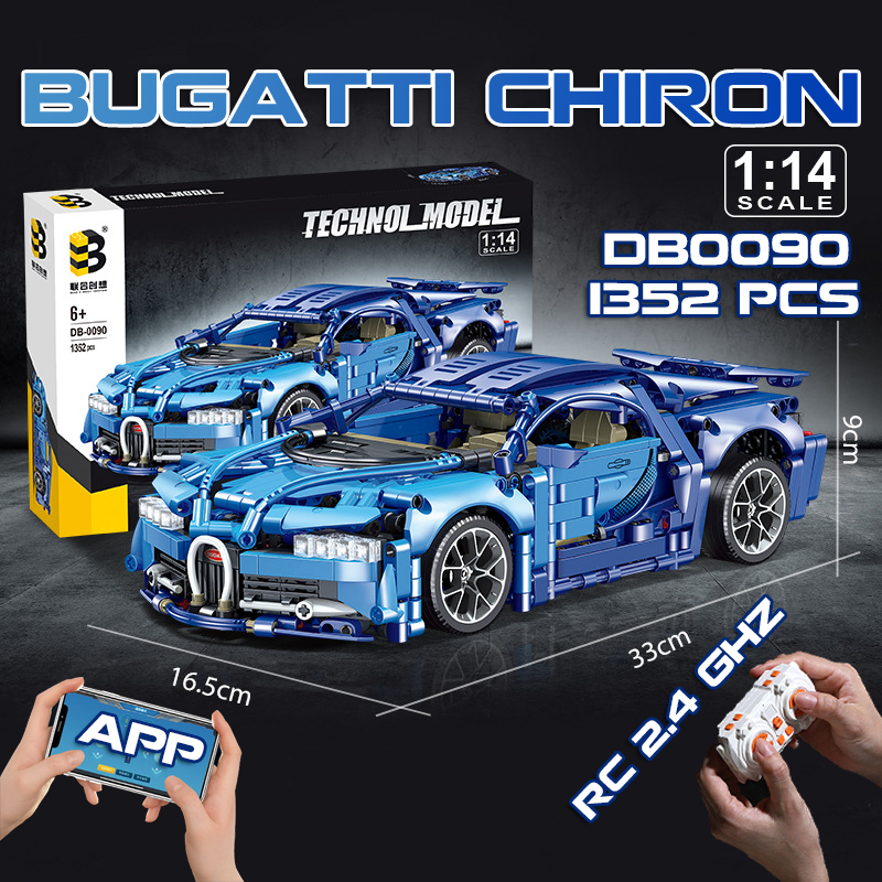 Đồ Chơi Lắp Ráp Xếp Hình Siêu Xe Lamborghini V12 VisionGT,Ferrari,Bugatti Điều Khiển Từ Xa RC Technic Với 1200+ PCS