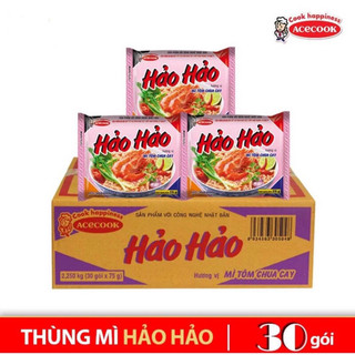 Thùng 30 gói mì hảo hảo chua cay-date mới