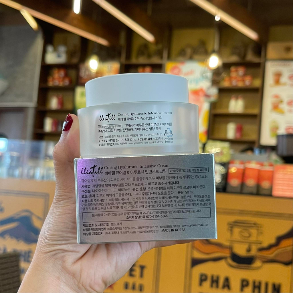 KEM DƯỠNG ẨM TRẮNG DA CHỐNG LÃO HÓA LLEAFILL CURING HYALURONIC INTENSIVE CREAM 50G