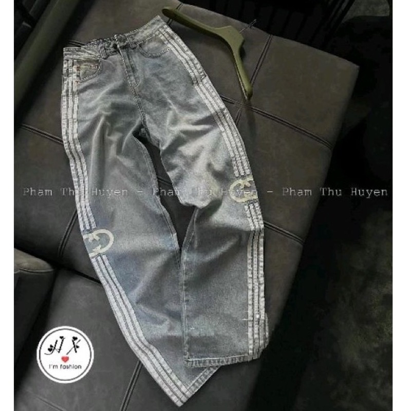 QUẦN JEANS SUÔNG SỌC DỌC HÀNG QCL1 MS30199