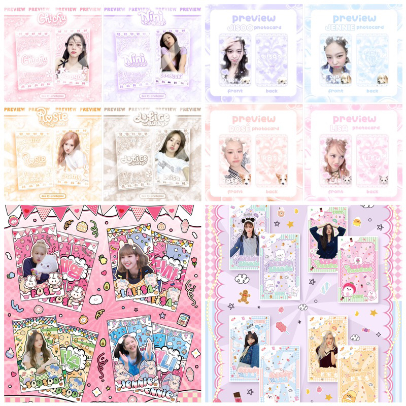 [UNOFF-Số Lượng Có Hạn] Set Card Des, Ảnh Thẻ Nhóm Blackpink Cán Mờ Không Bo Góc