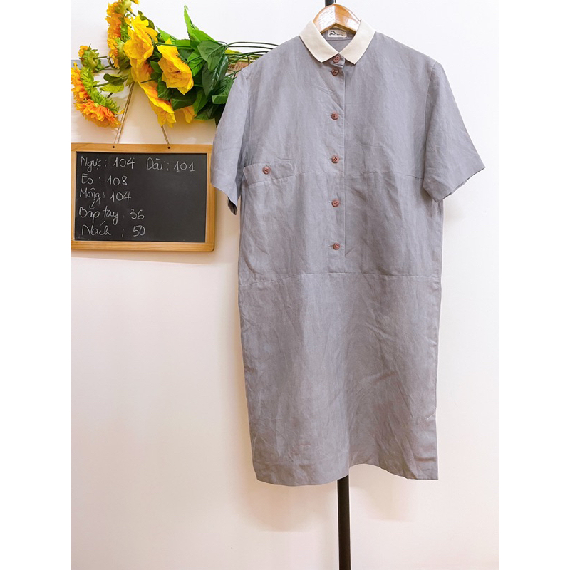 [FREESIZE,BIGSIZE] Đầm Sơ Mi Nhật, Kiểu, Một Lớp Dày Dặn, 2hand