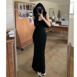 Váy nữ , đầm body đuôi cá dáng dài maxi kèm nón liền váy