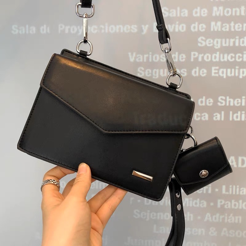 Túi đeo chéo mini da pu cao cấp kèm case airpod phong cách Hàn Quốc phù hợp cho cả nam và nữ