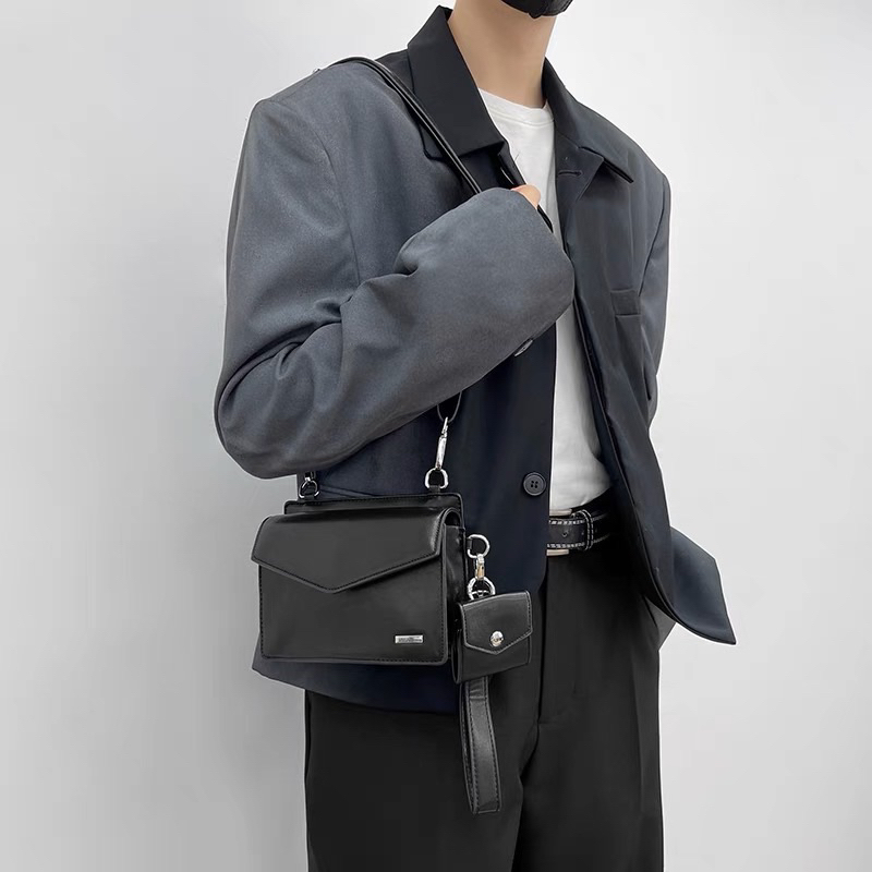 Túi đeo chéo mini da pu cao cấp kèm case airpod phong cách Hàn Quốc phù hợp cho cả nam và nữ