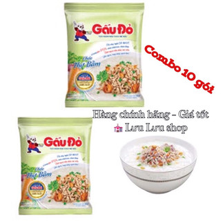 Combo 10 gói cháo ăn liền Gấu Đỏ thịt bằm