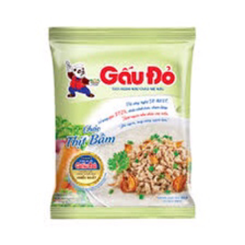 Combo 10 gói cháo ăn liền Gấu Đỏ thịt bằm