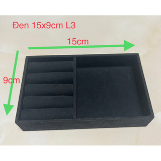 combo 3 khay gỗ bọc vải nhung size mini