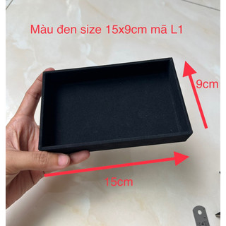 combo 3 khay gỗ bọc vải nhung size mini
