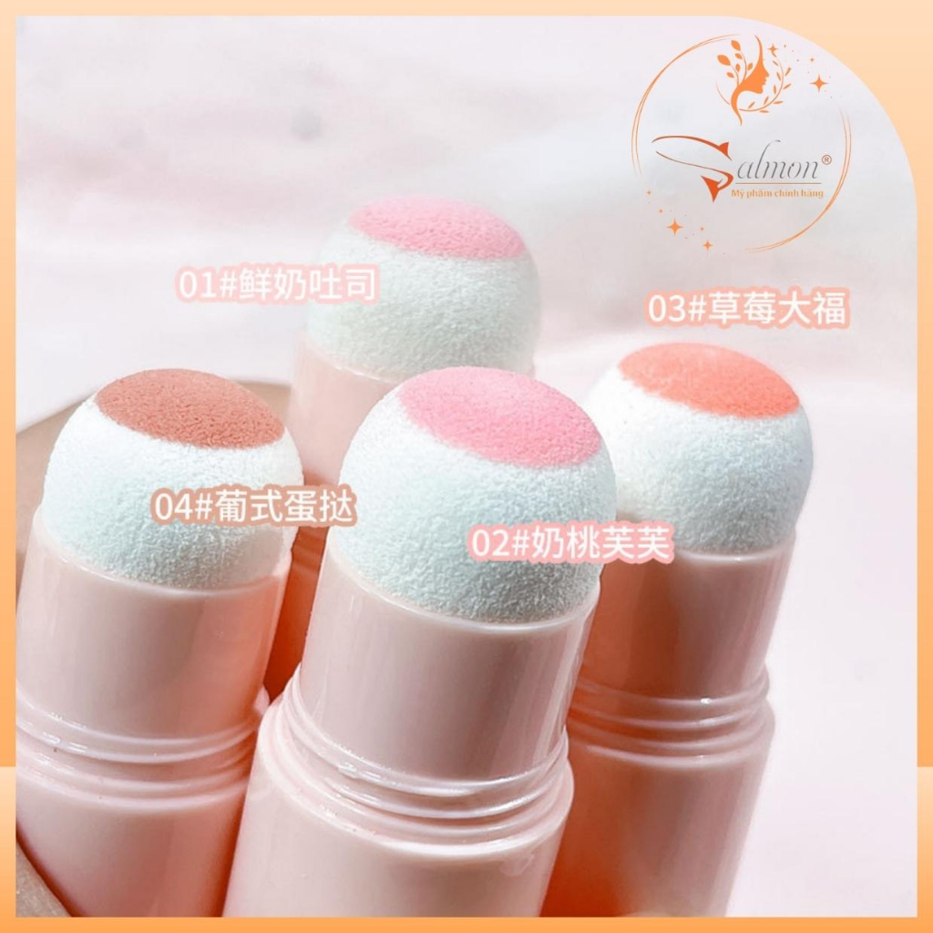 Phấn Má Hồng Dạng Thỏi Kèm Bông Phấn KOBELEEN C249 Siêu Dễ Thương Kute, Chất Mềm Mịn, Tone Màu Hottrend, Nội Địa Trung