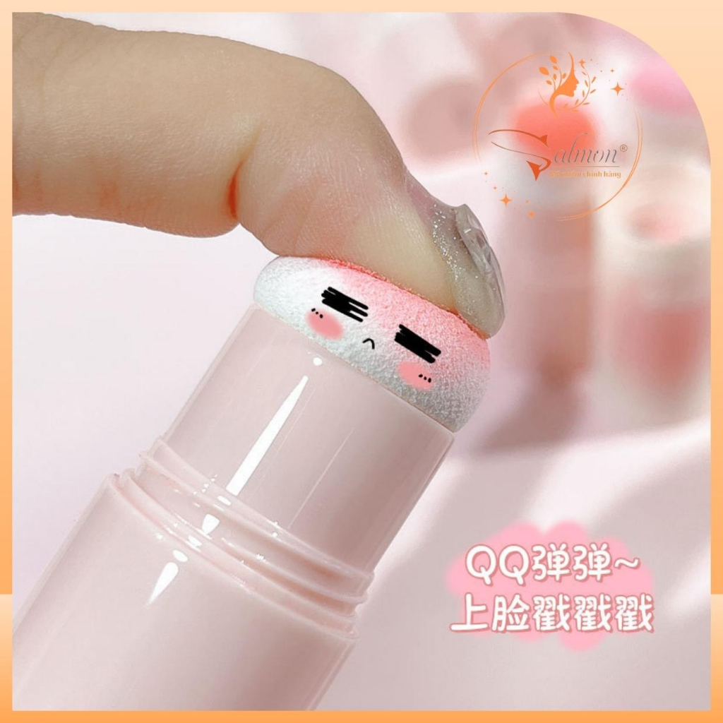 Phấn Má Hồng Dạng Thỏi Kèm Bông Phấn KOBELEEN C249 Siêu Dễ Thương Kute, Chất Mềm Mịn, Tone Màu Hottrend, Nội Địa Trung