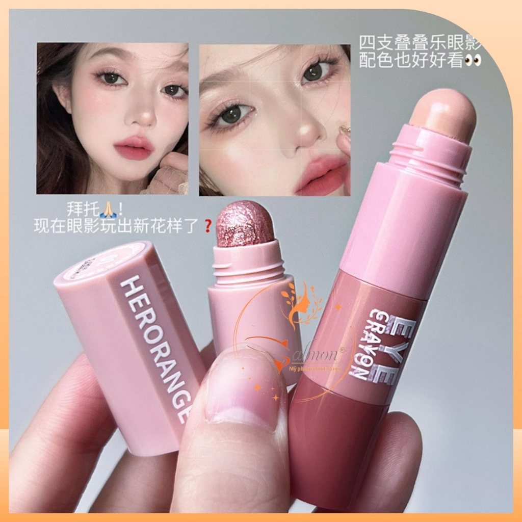 Phấn Mắt Dạng Thỏi Sáp Mắt Nhũ 4 Tầng Mini HERORANGE HR540 Bền Màu, Chống Nước, Hottrend, Nội Địa Trung - Salmon Shop