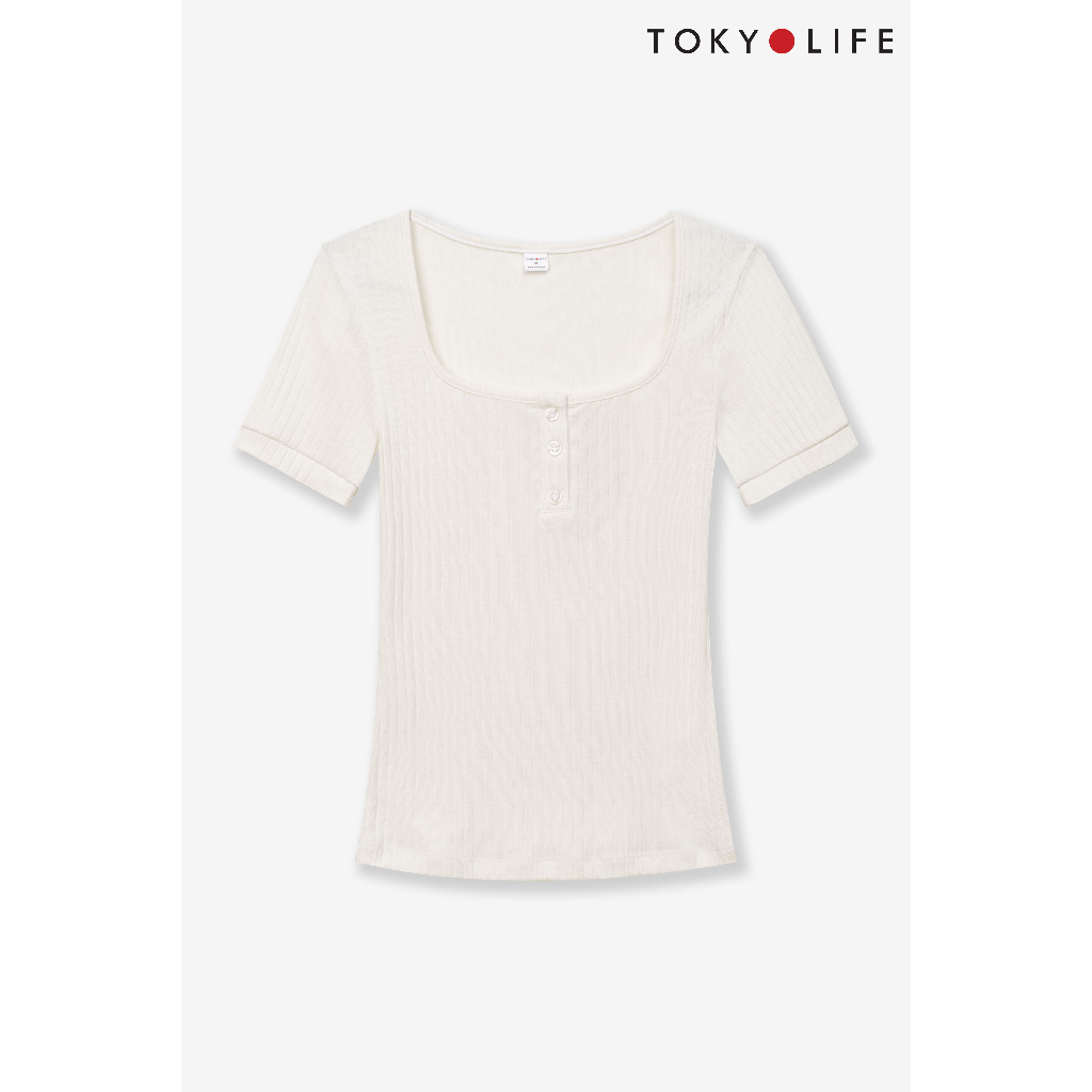 Áo T-Shirt NỮ cổ chữ U dáng ôm TOKYOLIFE C9TSH507M