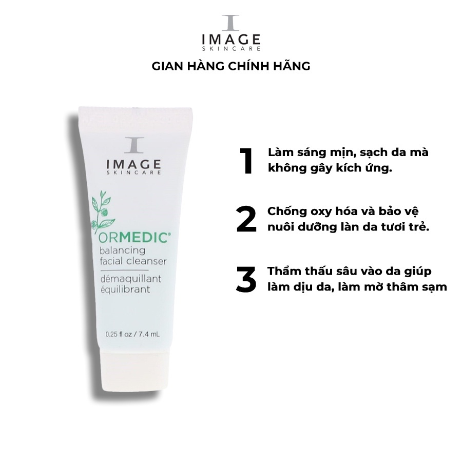 Sữa rửa mặt cân bằng da Image Skincare Ormedic Balancing Facial Cleanser 7.4ml (new)