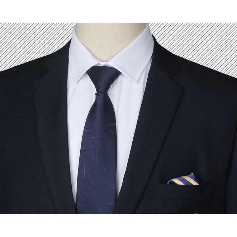 Cà vạt bản 7cm màu đen và màu xanh đen cao cấp