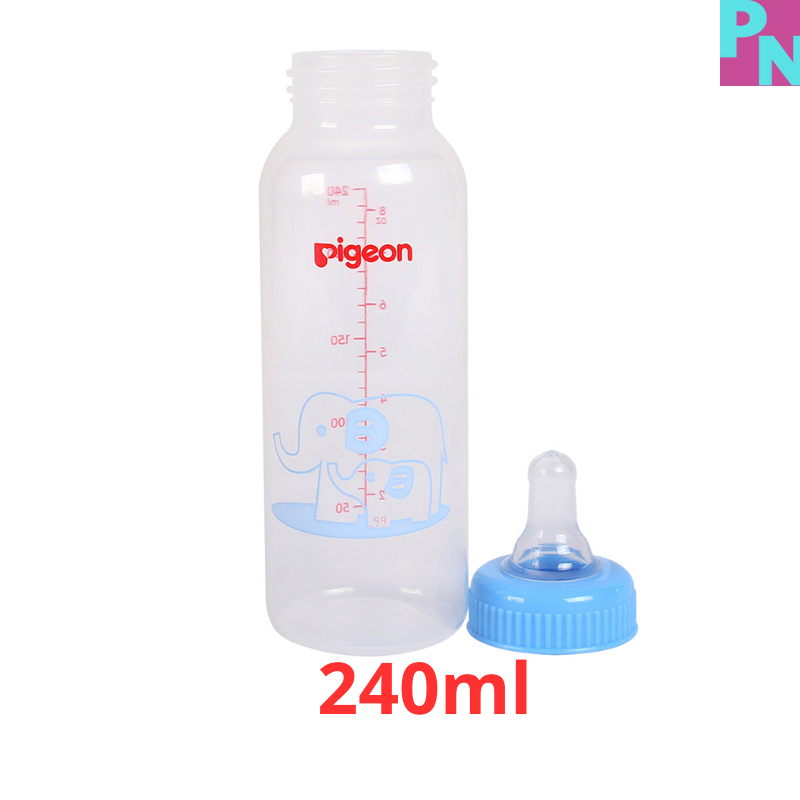 Bình sữa Pigeon 240ml 120ml bình sữa cho bé bình sữa cổ nhỏ không BPA núm vú siêu mềm