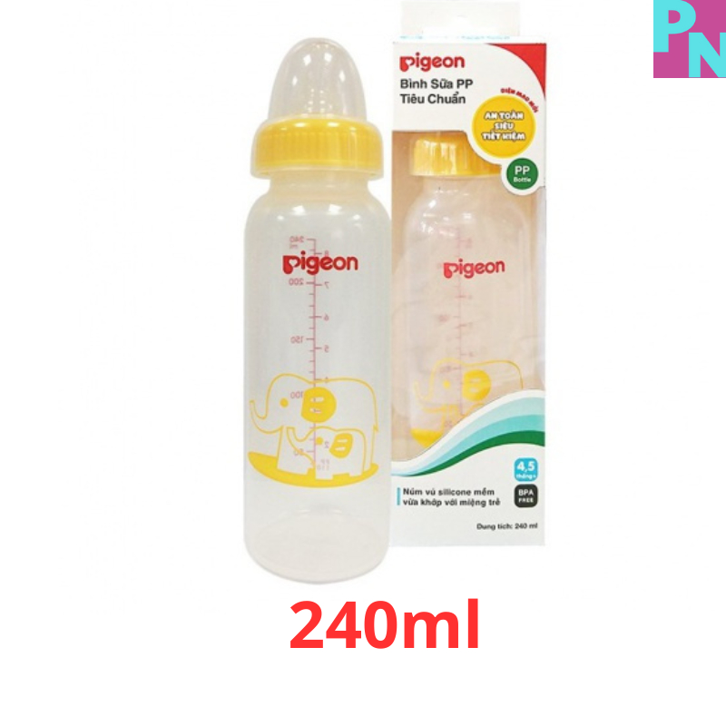 Bình sữa Pigeon 240ml 120ml bình sữa cho bé bình sữa cổ nhỏ không BPA núm vú siêu mềm