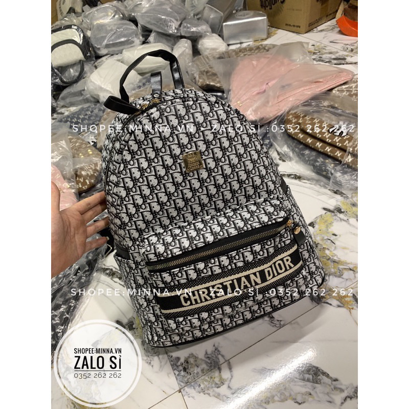 Balo thổ cẩm phối dải mã 2 size 40 đi học thời trang đựng vừa A4