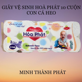 GIẤY VỆ SINH HOÀ PHÁT 3 LỚP 10 CUỘN CÁ HEO (1,5kg)