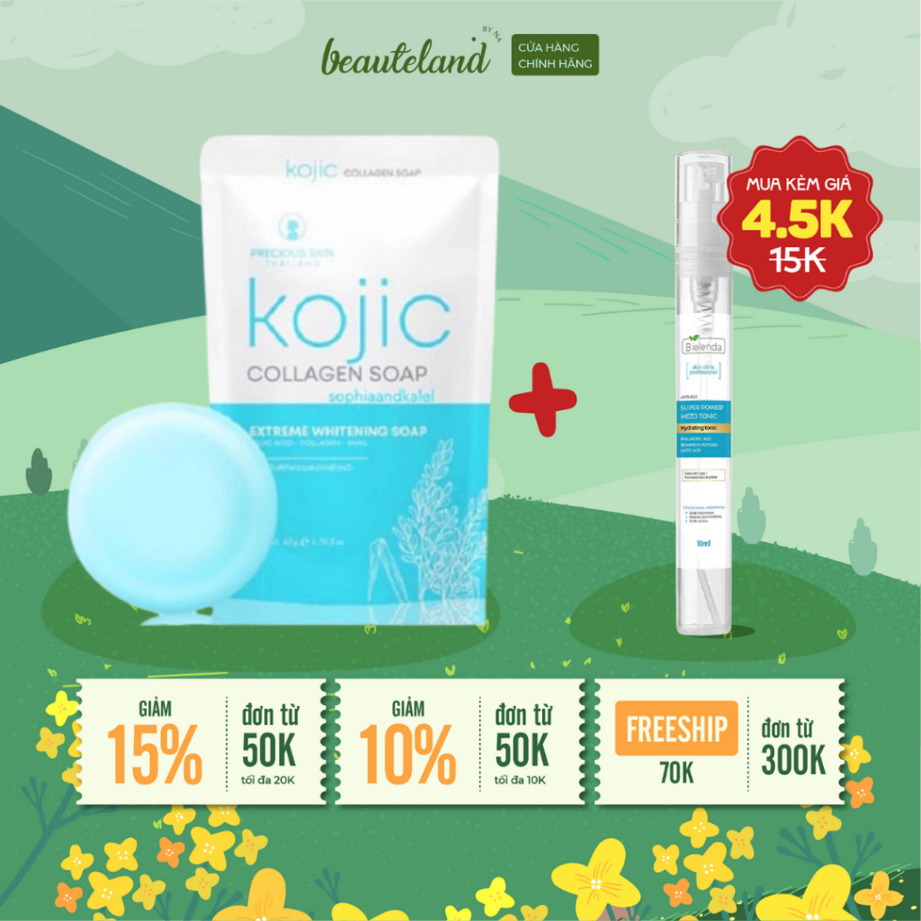 Xà phòng trắng da Kojic Collagen Soap