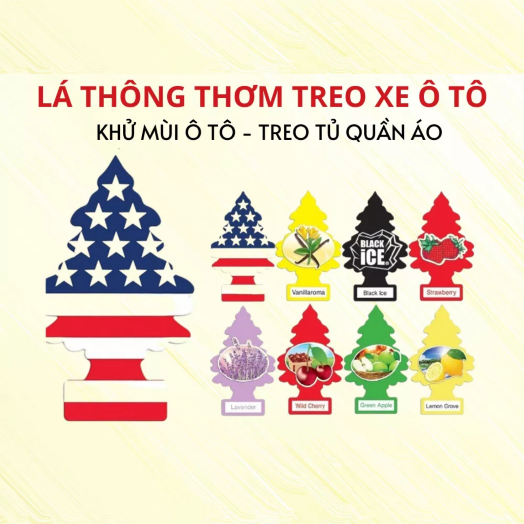 Little Trees Cây Thông Thơm Khử Mùi Treo Xe Ô Tô, Tủ Quần Áo, Phòng Ngủ, Hộc Bàn (mùi hương tùy chọn) | BigBuy360 - bigbuy360.vn